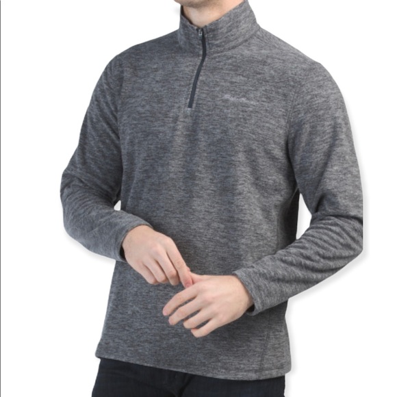 EDDIE BAUER Venture Sweatshirt Quarter Zip Fleece Heather Grey - Picture 7 of 7